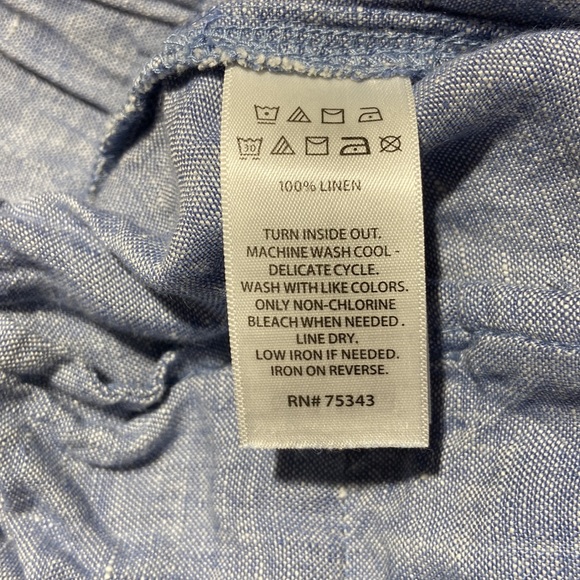 RACHEL “Rachel Roy” 100% Washable Linen Ankle Pants. Small. Chambray Blue. - Picture 10 of 13